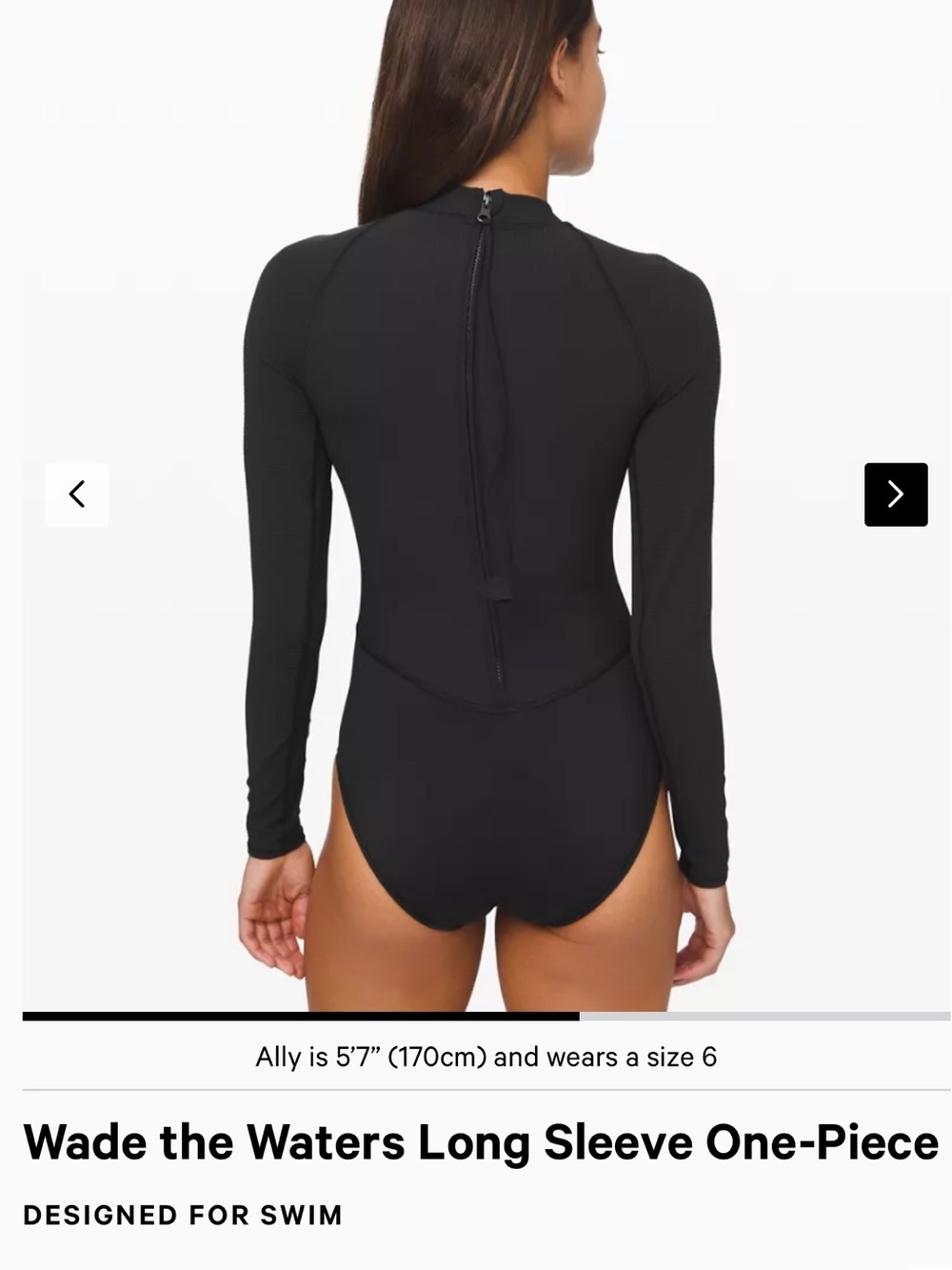 lululemon athletica Long-Sleeve One-Piece Swimsuit - Black
